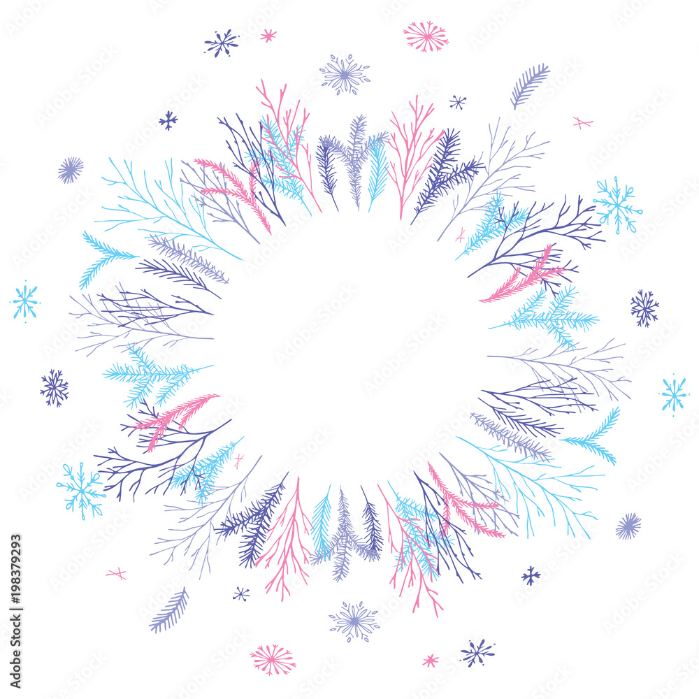 Obraz premium Floral round wreath.