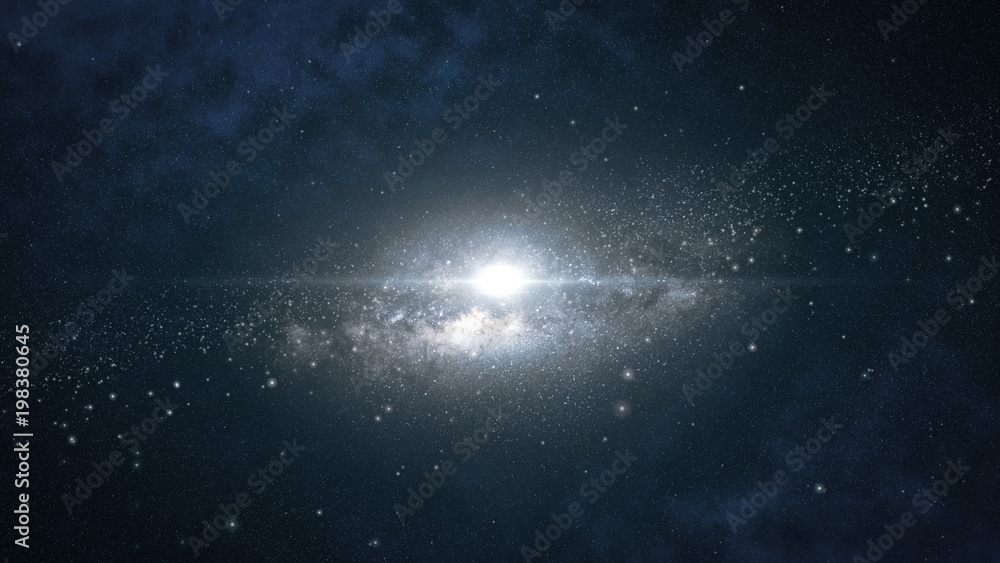 Dark deep space nebula with stars 3d illustration