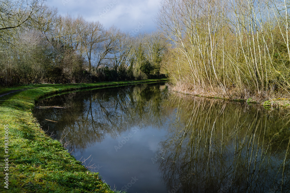 Reflections on the canal going around the bend Reflections on the canal going around the bend