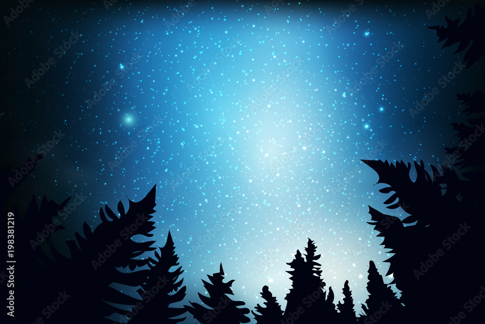 Night Sky With Stars And Trees