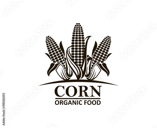 black farm corn vegetable emblem