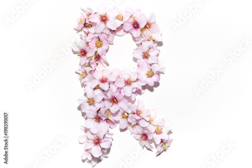 Letter of the English alphabet from flowers