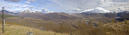 Mt. St. Helen's panoramic view with dramatic skies.