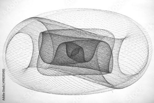 I have built many harmonographs, these are scanned A3 sheets, I use a 0.1 mm pen, This is the maximum resolution, because if the increase, the lines come together and all becomes black.