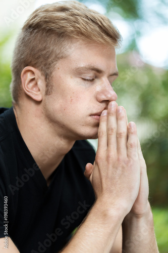 A man is praying