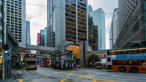 Traffic in Hong Kong, 4K Time lapse. 