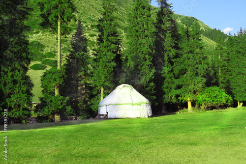 Nomadic tents Yurt at the Kyrgyzstan  Jeti oguz