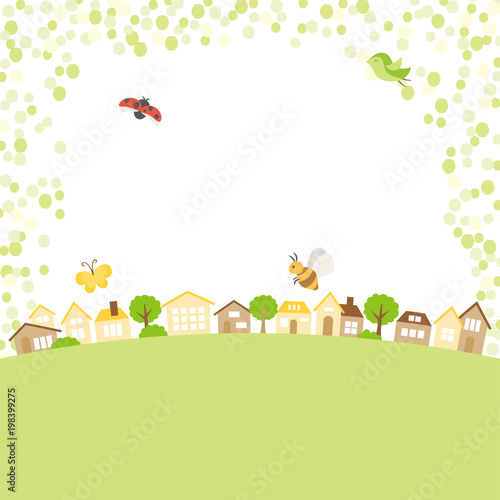 新緑の季節の街並み