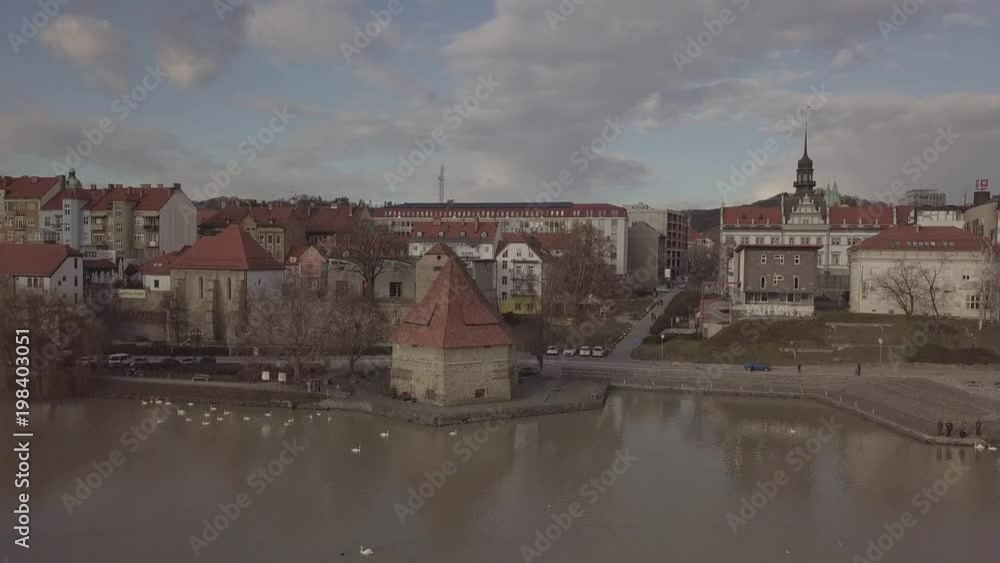 The old city in Europe on the Drava River, Maribor in Slovenia, D-LOG The old city in Europe on the Drava River, Maribor in Slovenia, D-LOG