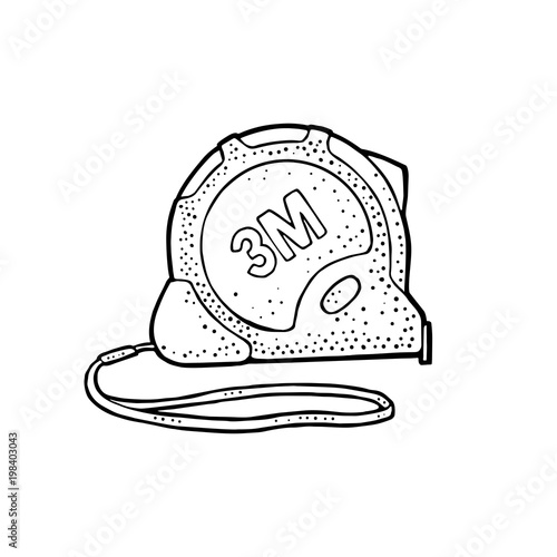 Tape measure. Vintage vector engraving illustration