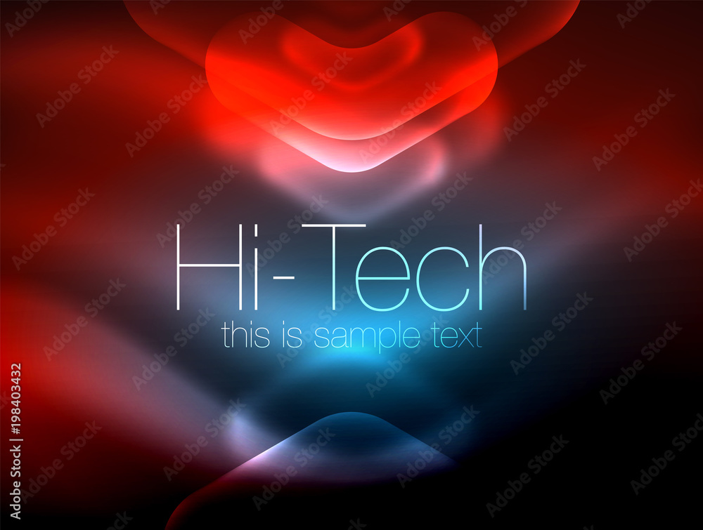 Blurred arrows in dark space. Neon pointers, glass glossy design, abstract shiny techno background, web banner Blurred arrows in dark space. Neon pointers, glass glossy design, abstract shiny techno background, web banner