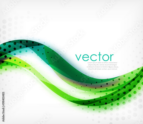 Vector colorful wavy stripe on white background with blurred effects. Vector digital techno abstract background