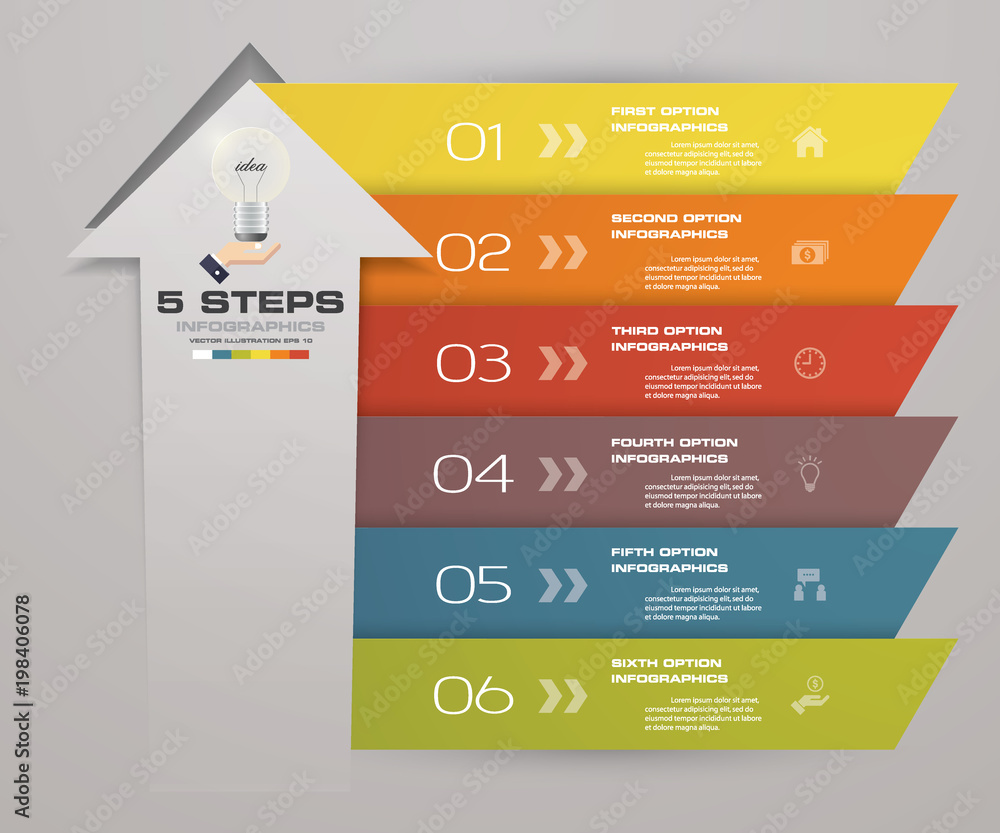 6 steps of arrow Infografics template. for your presentation. EPS 10 ...