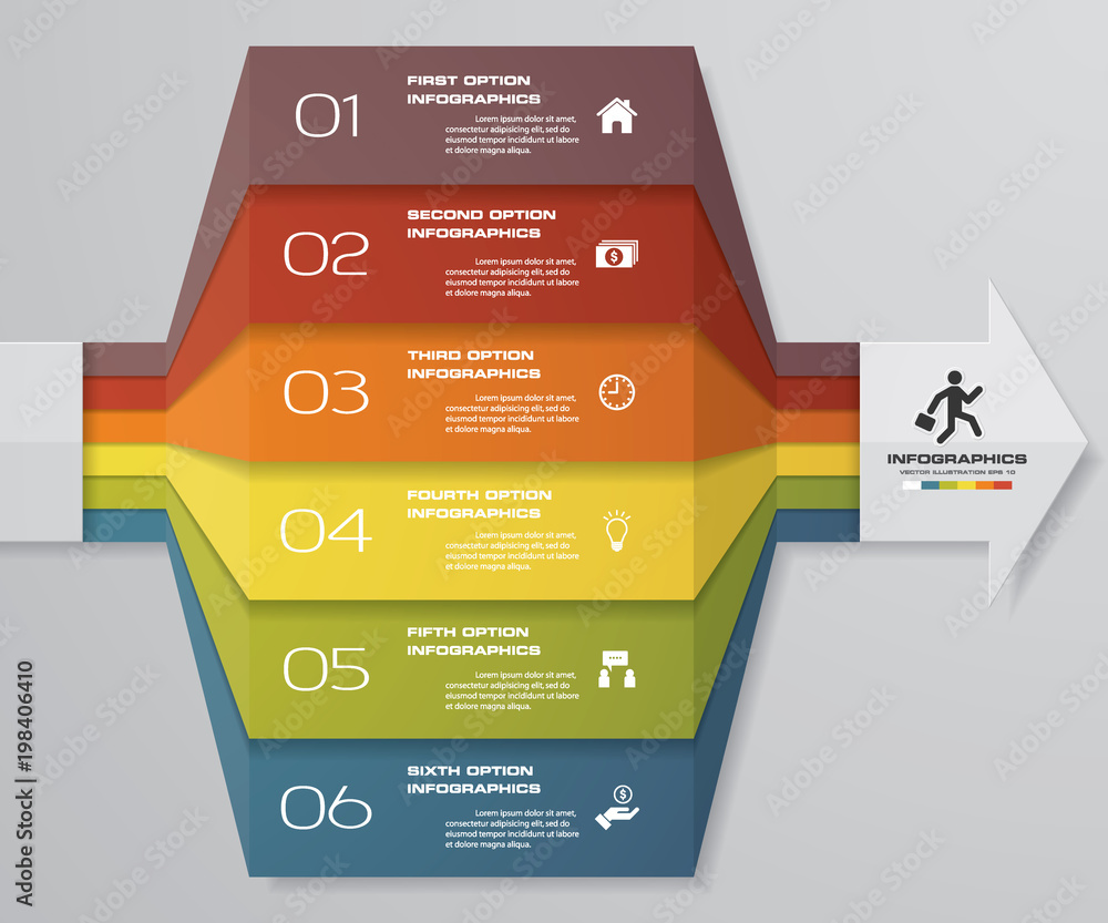 6 steps of arrow Infografics template. for your presentation. EPS 10 ...