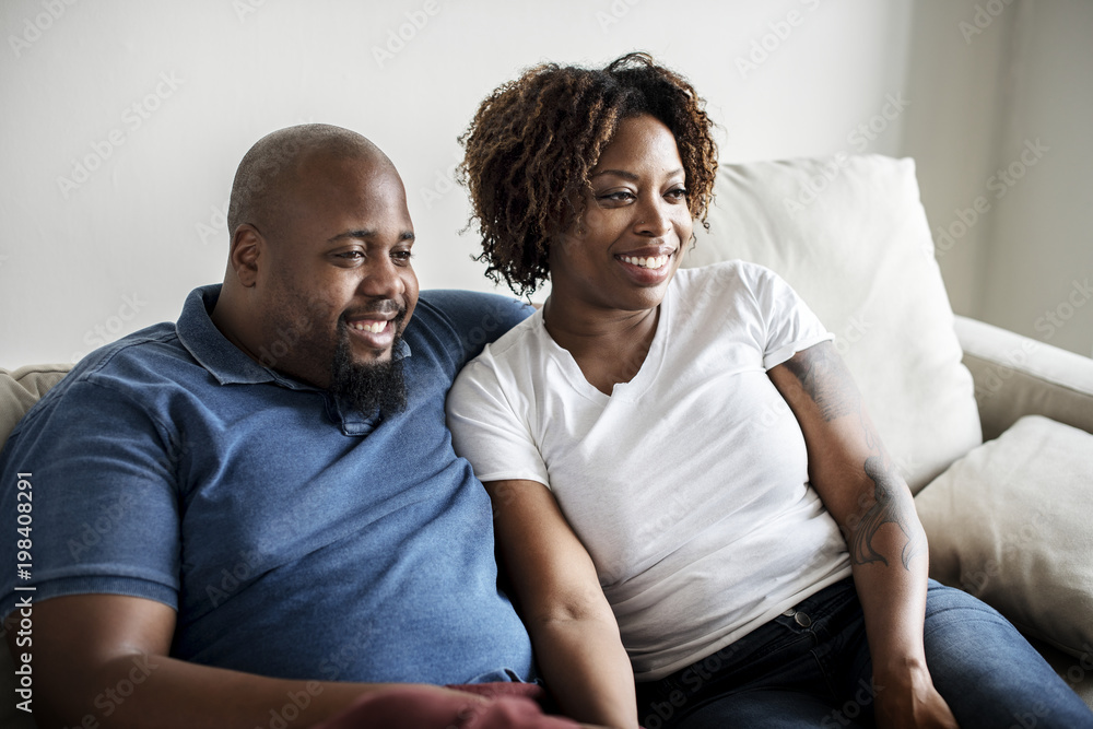 Obraz premium A cheerful black couple
