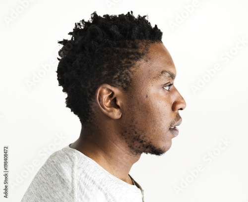 African ethnicity man portrait shoot in a studio