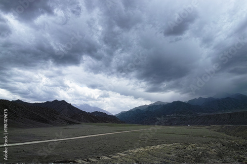 Kuitun valley in a overcast day,Xinjiang of China photo