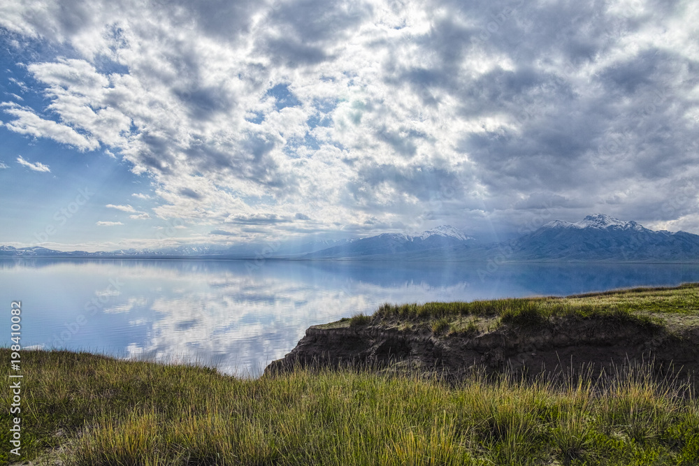 The scenery of Sayram Lake, Xinjiang of China The scenery of Sayram Lake, Xinjiang of China