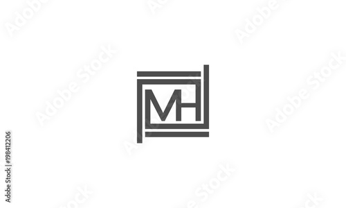 Letter MH Square Modern Logo, Letter MH HM M H square, outlines geometric symbol simple logo vector, Initial letter hm, mh, m, h elegant and luxury Initial with Rectangular