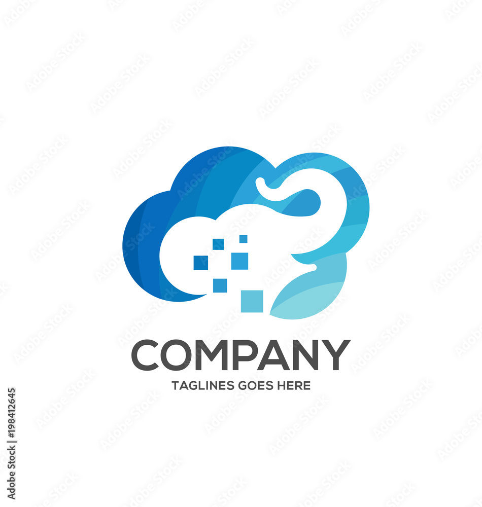 elephant logo with blue cloud symbol ,big data cloud logo,big cloud technology logo elephant logo with blue cloud symbol ,big data cloud logo,big cloud technology logo