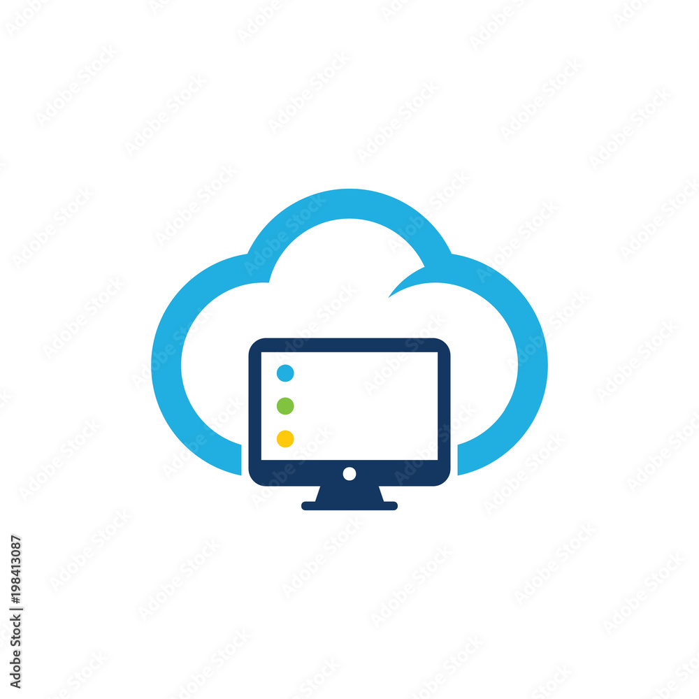 Computer Cloud Logo Icon Design Computer Cloud Logo Icon Design