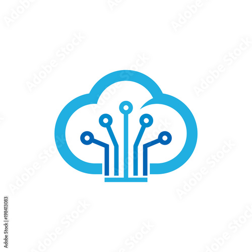 Digital Cloud Logo Icon Design