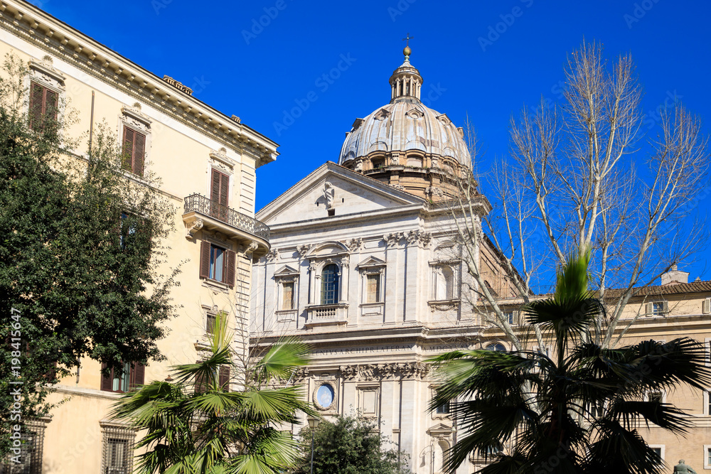 The dome of San Carlo ai Catinari Church in Rome