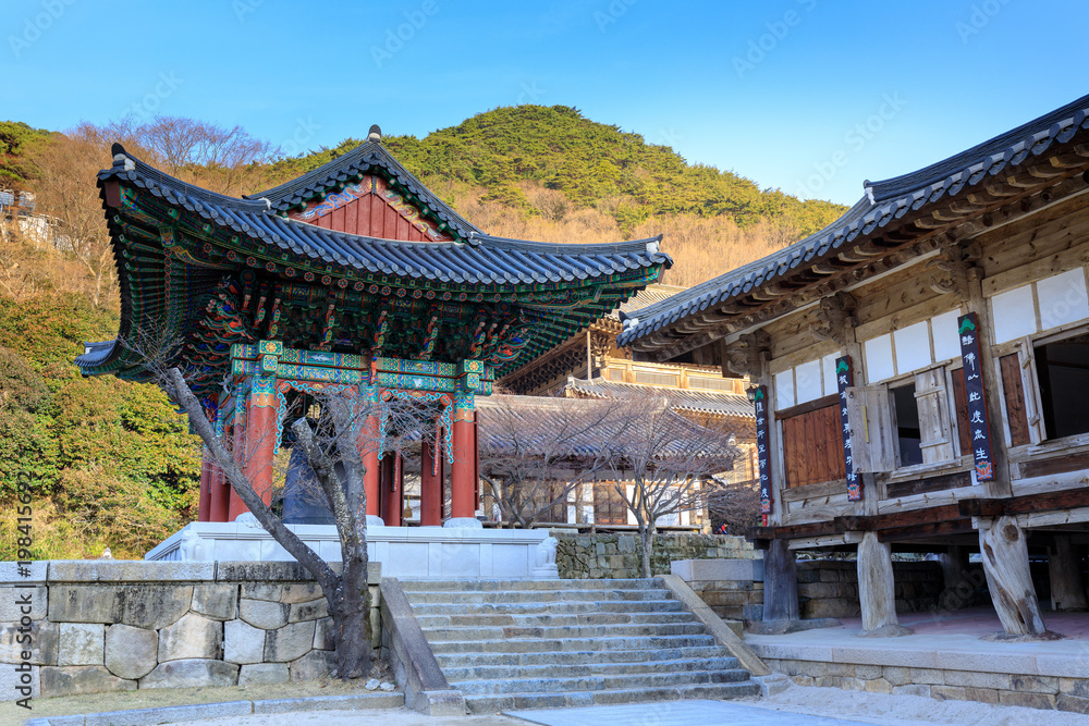 Obraz premium Hwaeomsa Temple, which is the ancient Korean buddhist temple in Jirisan National Park