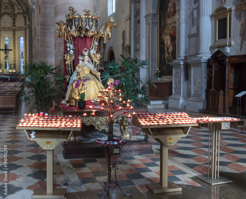 Interior of Santa Anastasia Church in Verona, Italy photo