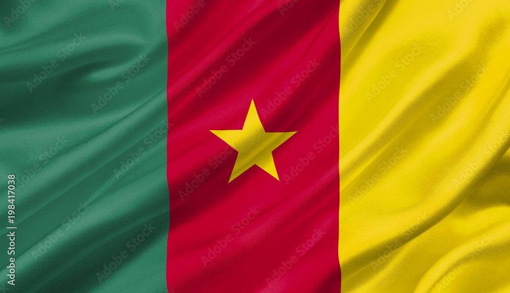 Cameroon flag waving with the wind, 3D illustration. Cameroon flag waving with the wind, 3D illustration.