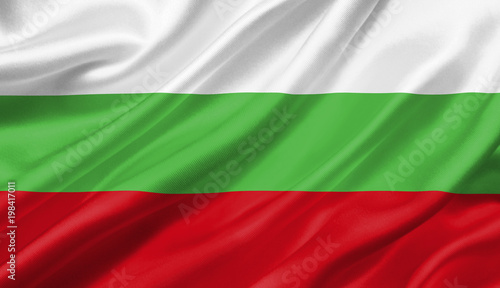 Bulgaria flag waving with the wind  3D illustration.