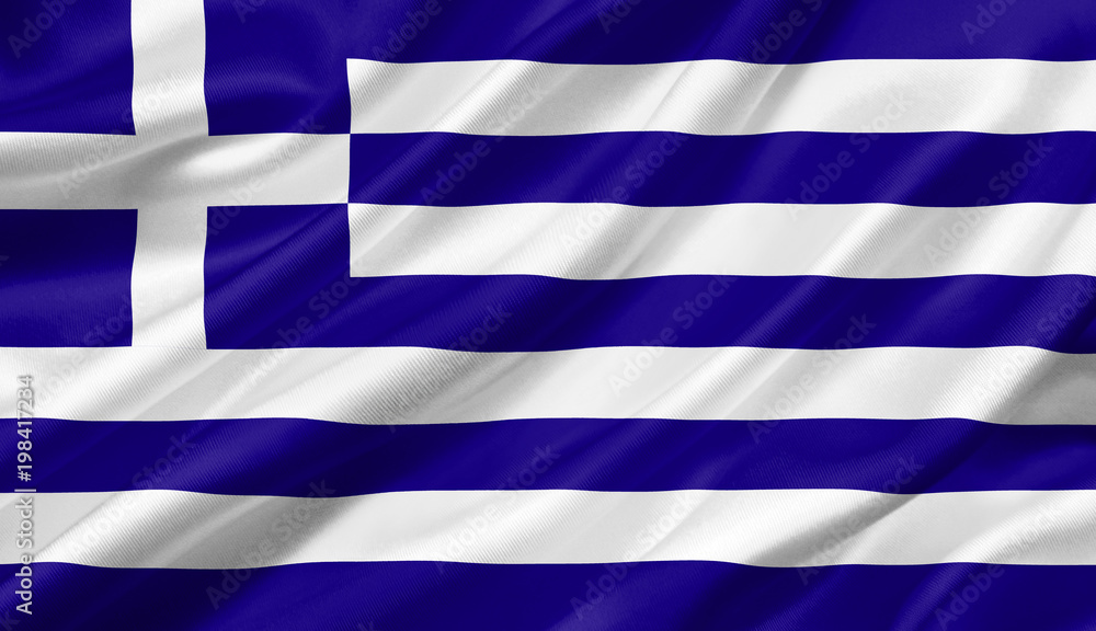 Greece flag waving with the wind, 3D illustration. Greece flag waving with the wind, 3D illustration.
