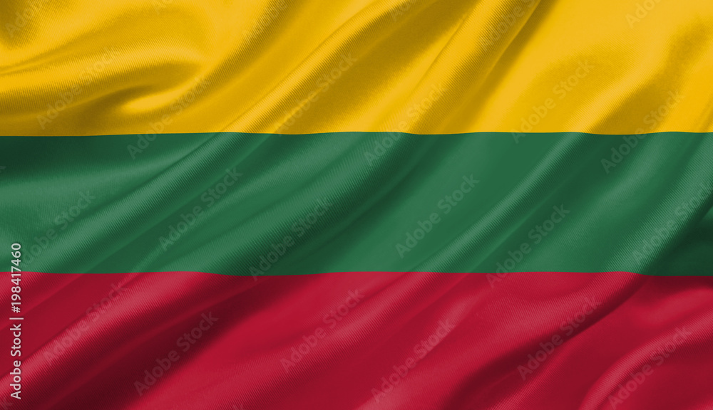 Lithuania flag waving with the wind, 3D illustration. Lithuania flag waving with the wind, 3D illustration.