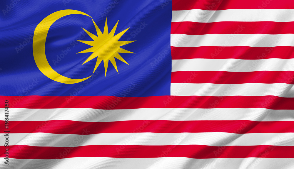 Malaysia flag waving with the wind, 3D illustration. Malaysia flag waving with the wind, 3D illustration.