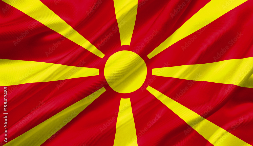 Macedonia flag waving with the wind, 3D illustration. Macedonia flag waving with the wind, 3D illustration.