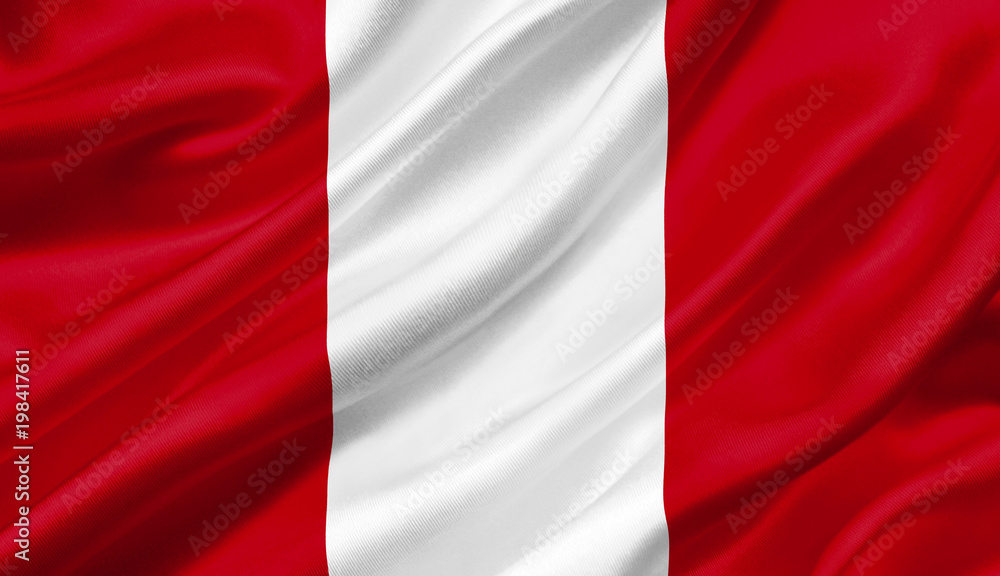 Peru flag waving with the wind, 3D illustration. Peru flag waving with the wind, 3D illustration.