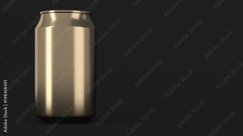Blank small gold aluminium soda can mockup Blank small gold aluminium soda can mockup