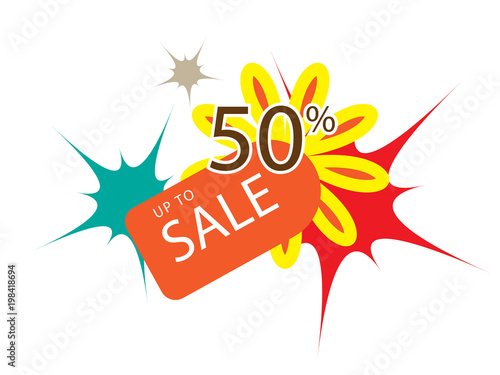 Sale banner with 50 percent discount and template illustration design. Vector EPS10