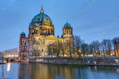 The Cathedral of Berlin with the river Spree at dawn