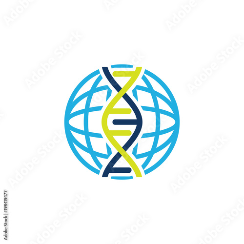 Dna Globe Logo Icon Design