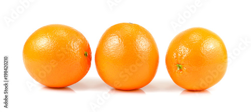 Fresh juicy orange isolated on white