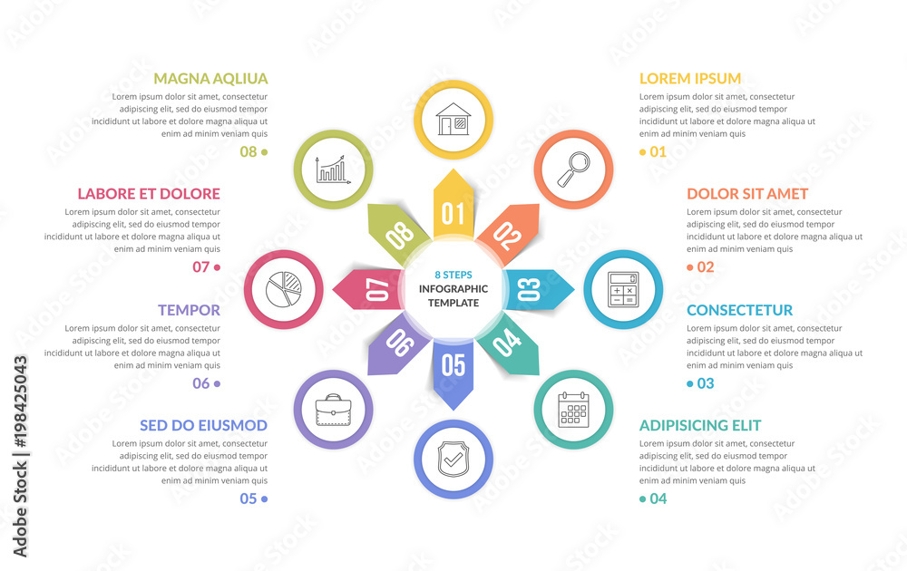 Fototapeta premium Circle Infographics - Eight Elements