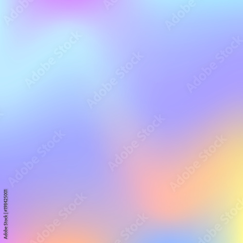 Gradient mesh abstract background. Trendy holographic backdrop with gradient mesh. 90s, 80s retro style. Pearlescent graphic template for banner, flyer, cover design, mobile interface, web app.