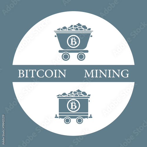 Mining bitcoins trolleys with ore.