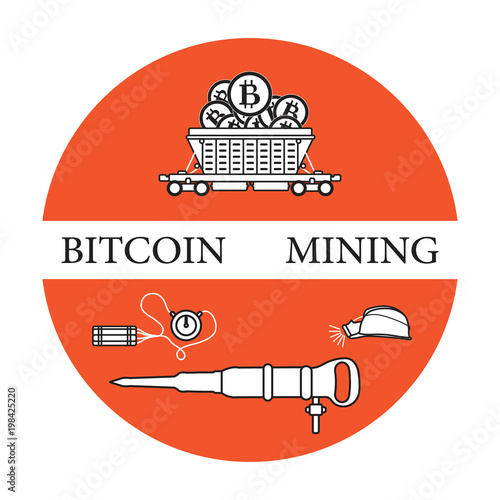 Railway car, bitcoin, dynamite, jackhammer, helmet