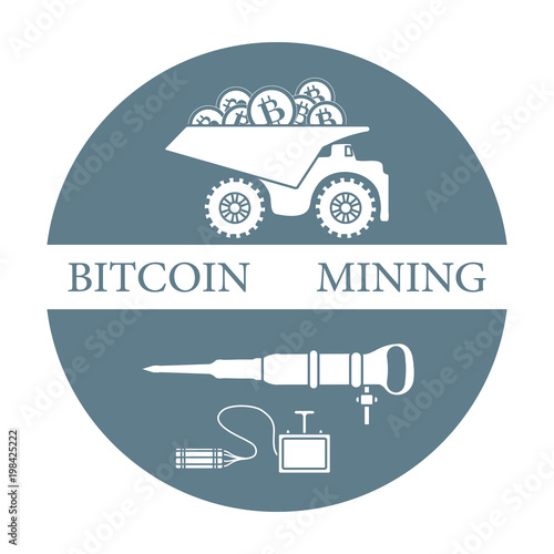 Dumper with bitcoins, dynamite and jackhammer.