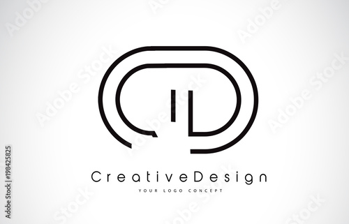 CD C D Letter Logo Design in Black Colors.