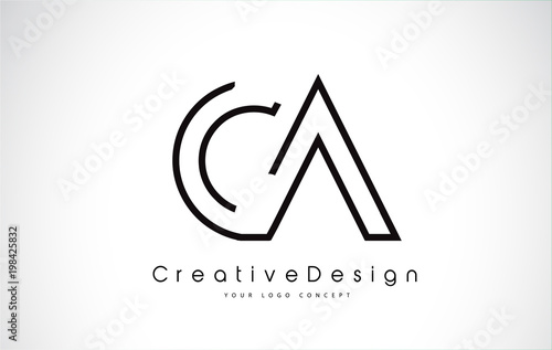 CA Letter Logo Design in Black Colors.