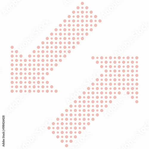 Fine vector dotted pink arrows. Elements for web  infographic and diagrams