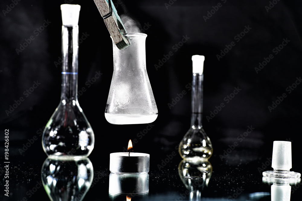 Chemical experiments in the laboratory and photo studio
